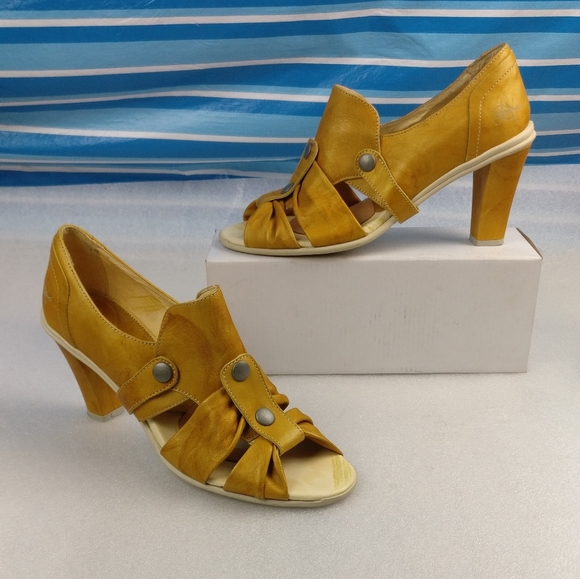 European designer EJECT heels Sunflower Marigold in genuine leather 40/9 - Picture 11 of 12